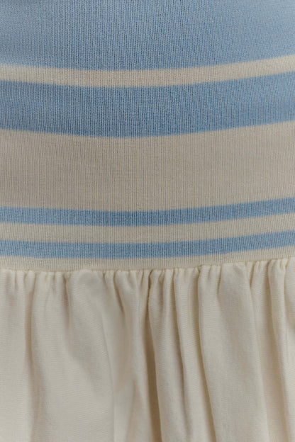 Robe mini en tricot contrastée Ellison - Bleu/Blanc
