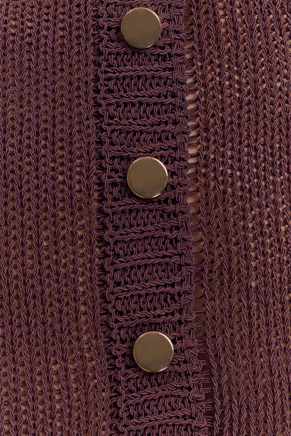 Cardigan à volants en tricot Eleanor - Chocolat