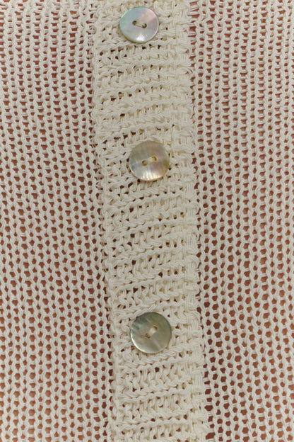 Cardigan à volants en tricot Eleanor - Blanc