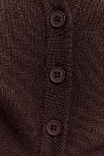 Alexia Cardigan ample à boutons - Chocolat noir