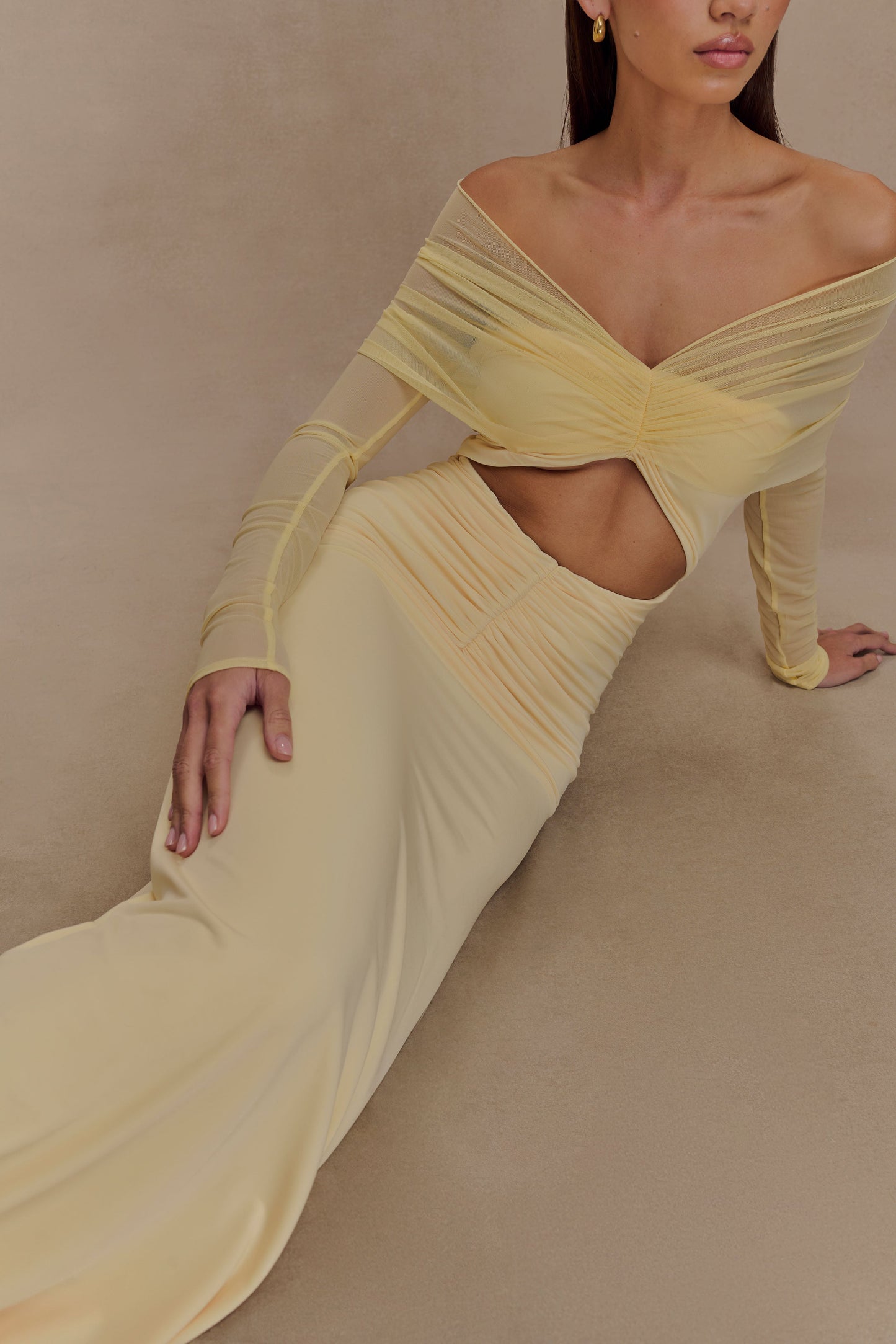 Robe Maxi Rafaella en Jersey et Maille - Citron