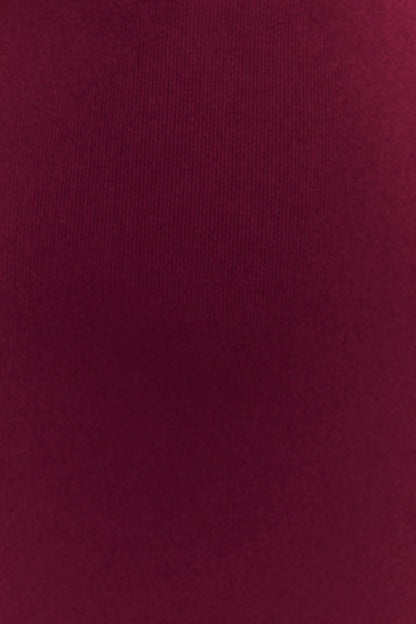 Robe Maxi Tricot Darby avec Écharpe - Merlot