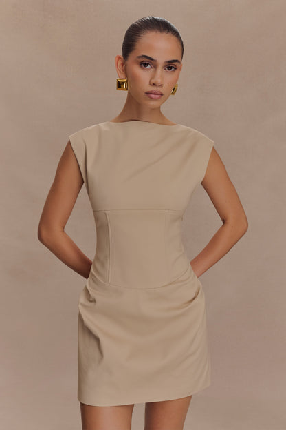 Mini-robe sans manches Doris - Camel