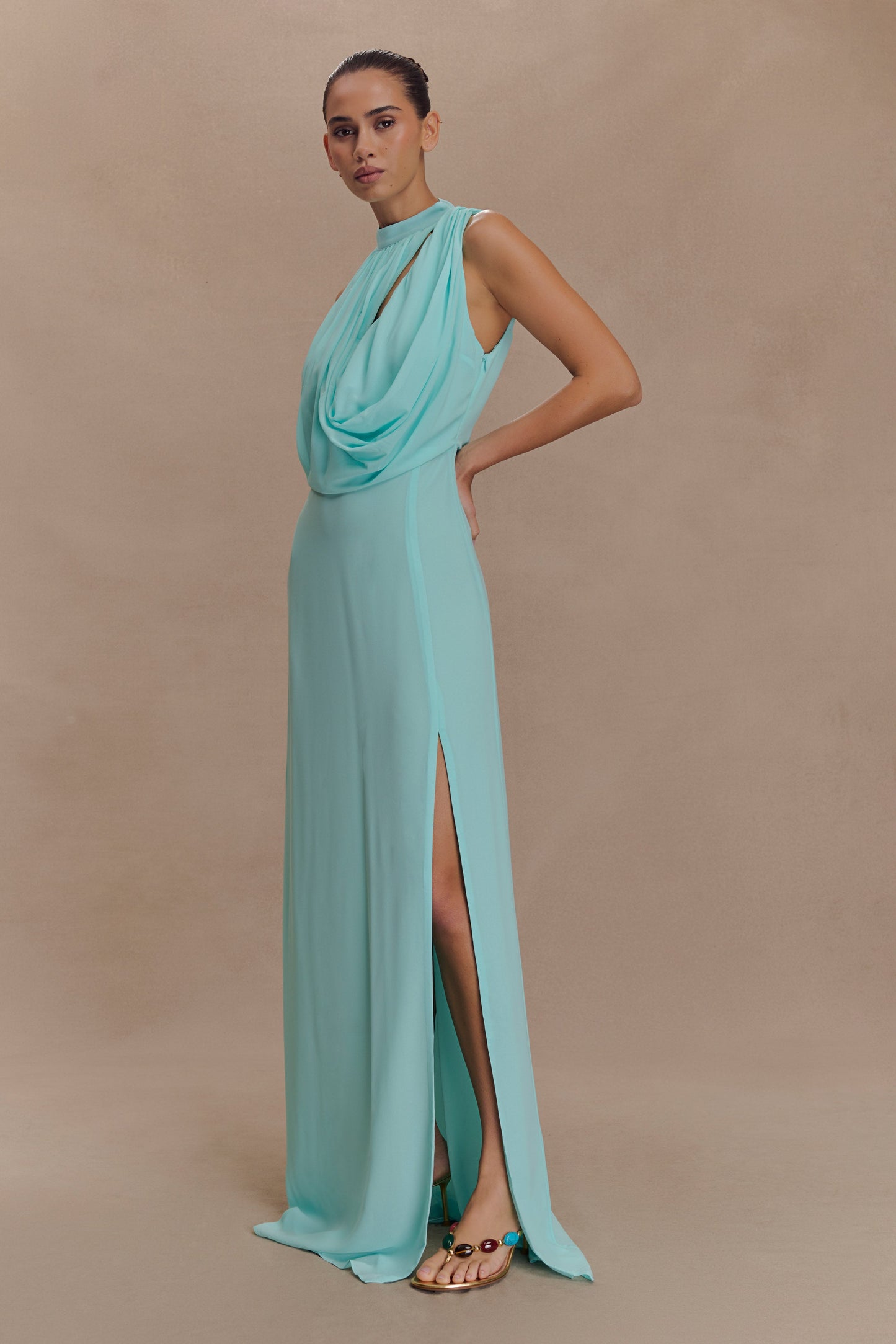 Robe Maxi Galia à Col Rond - Lagoon