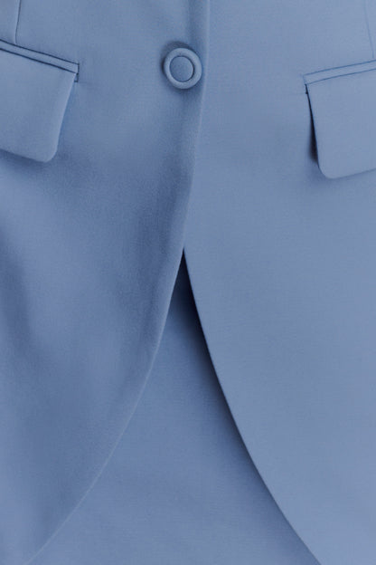 Robe mini halter Ruth Cotton - Bleu océan