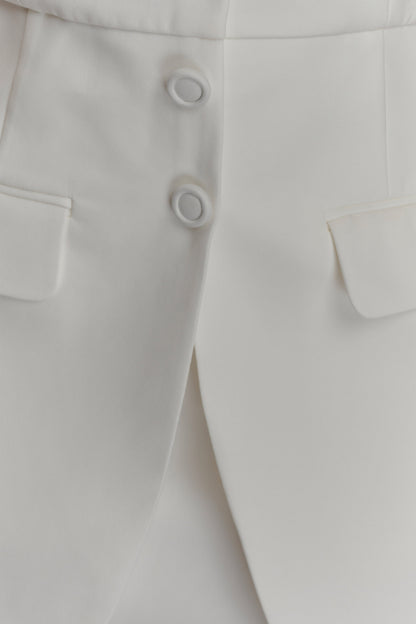 Robe mini à col montant Ruth Cotton - Ivoire