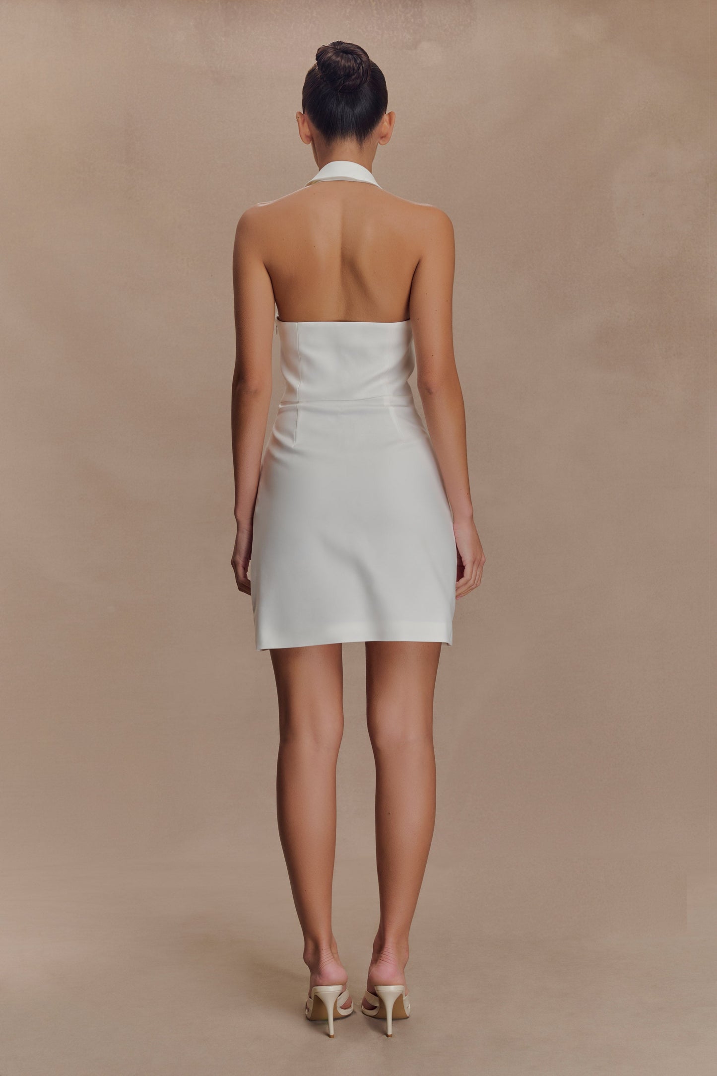 Robe mini à col montant Ruth Cotton - Ivoire