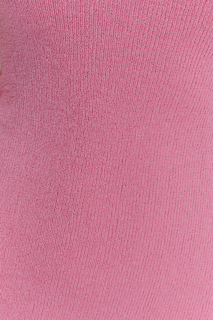 Mini-robe Caprice à col montant en jersey - Rose bonbon