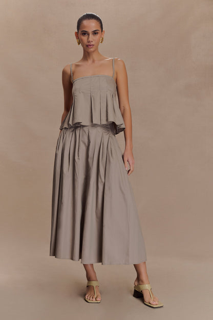 Mae, haut en coton - Brun-gris