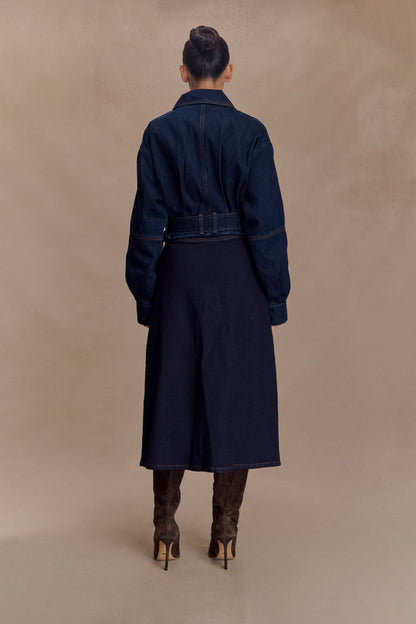 Veste en jean courte Fallon - Bleu indigo