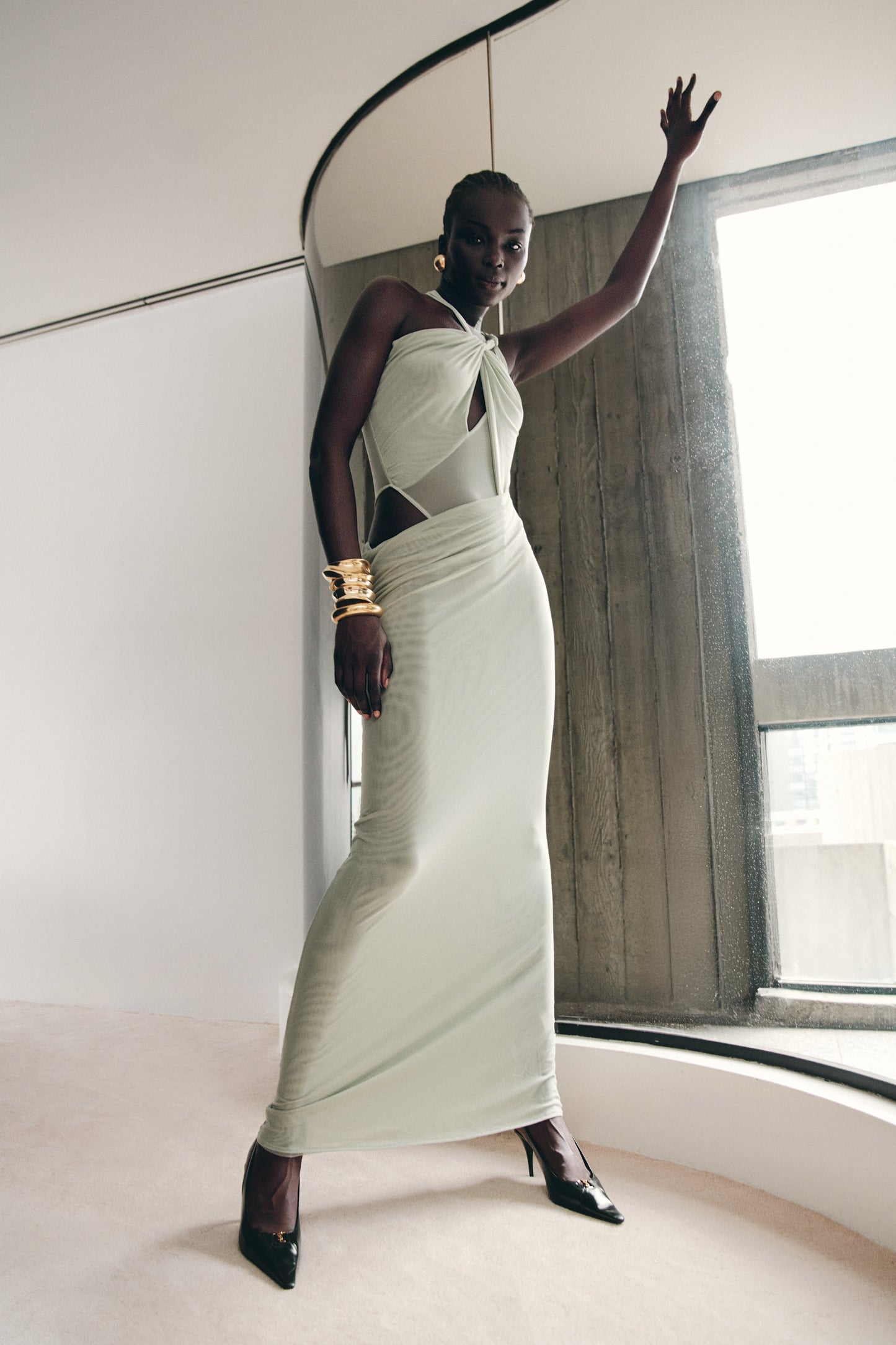 Robe Maxi en Maille à Nœuds Edwina - Sève