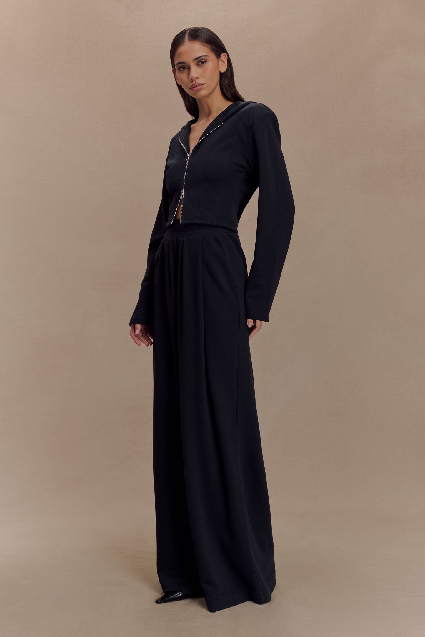 Sweat à capuche zippé Quinn - Noir