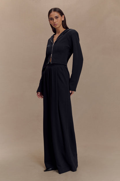 Sweat à capuche zippé Quinn - Noir