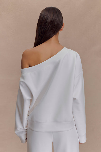 Pull col rond ample Aiden - Ivoire