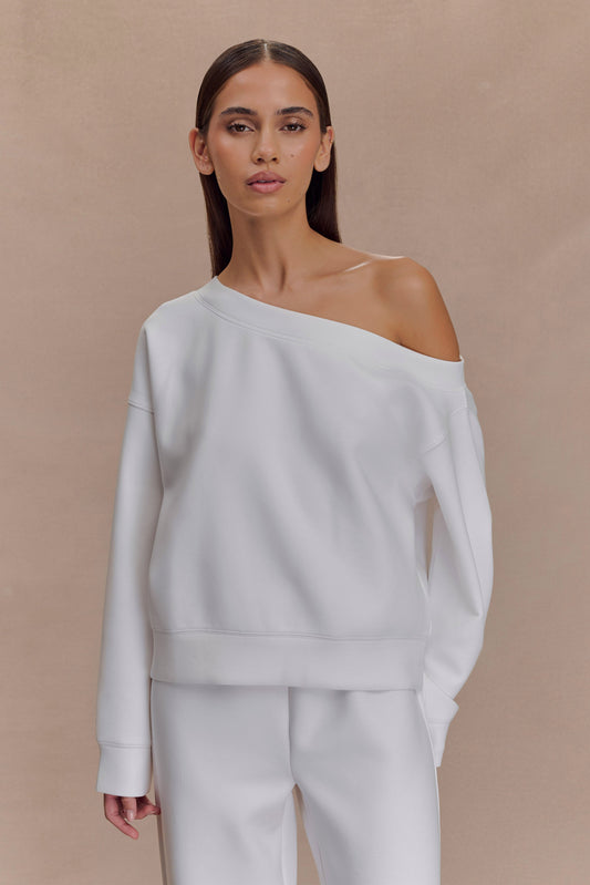 Pull col rond ample Aiden - Ivoire