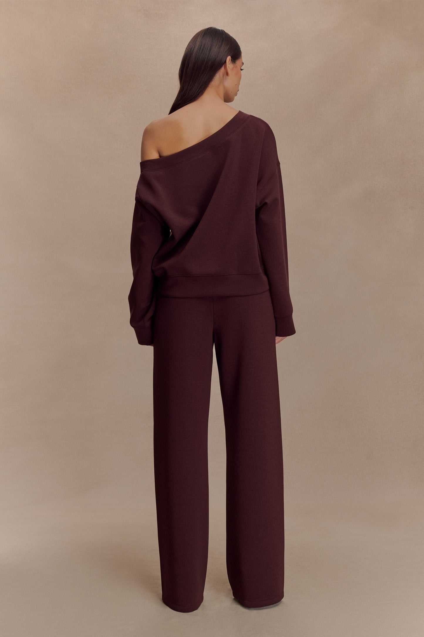 Pull col rond ample Aiden - Chocolat