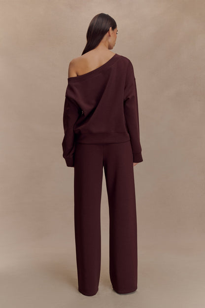 Pull col rond ample Aiden - Chocolat
