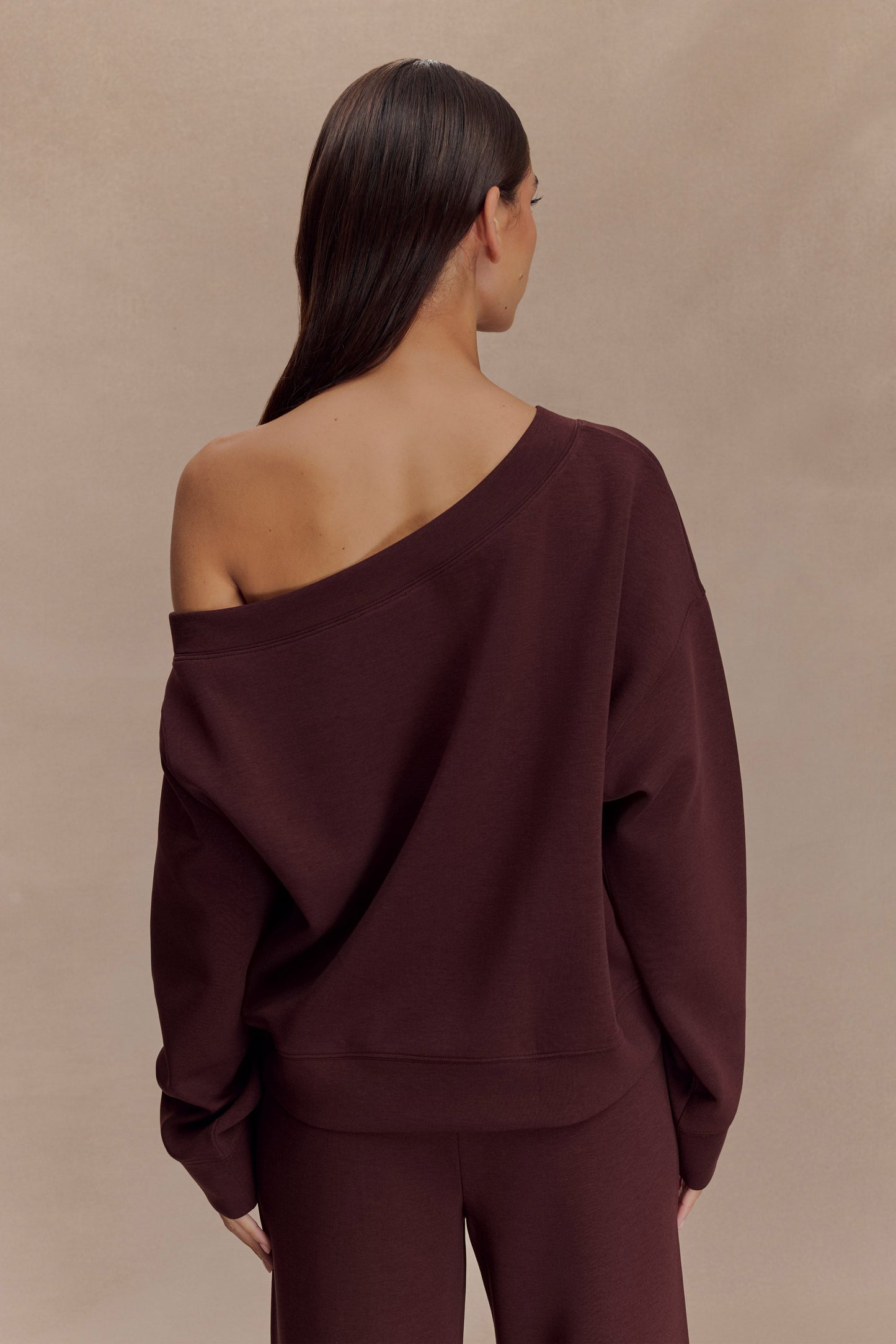 Pull col rond ample Aiden - Chocolat