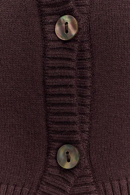 Cardigan en tricot ajusté Reese - Chocolat noir