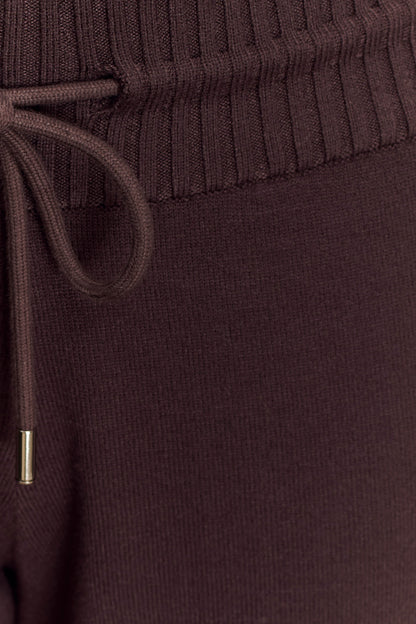 Pantalon large en tricot Natalya - Chocolat noir