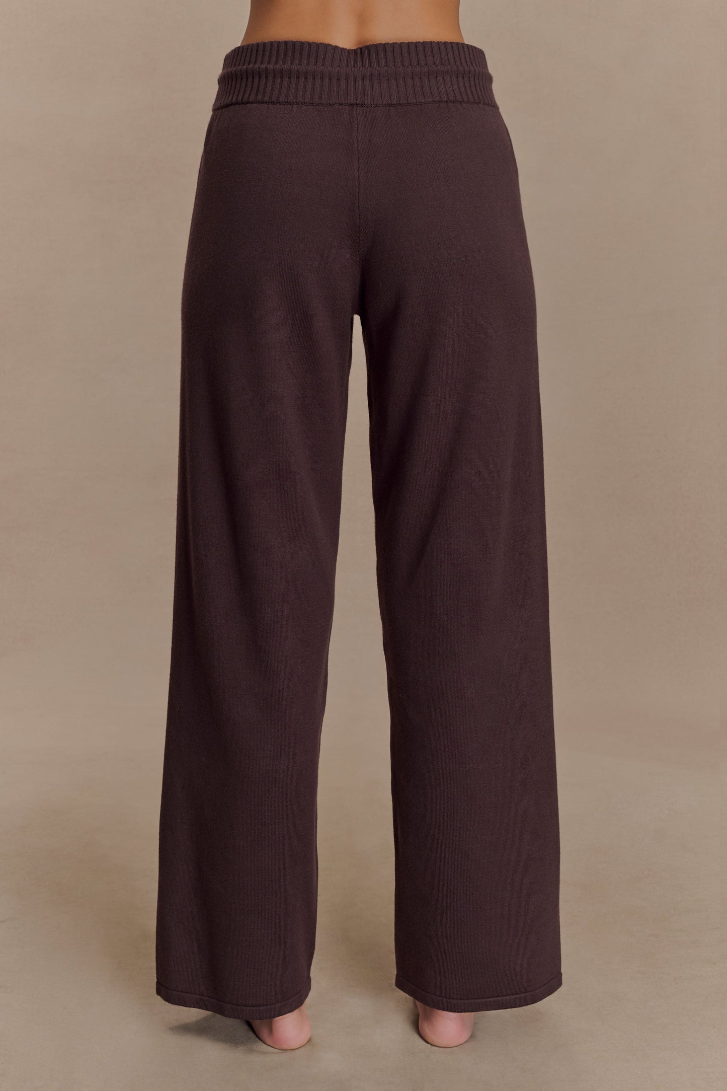 Pantalon large en tricot Natalya - Chocolat noir