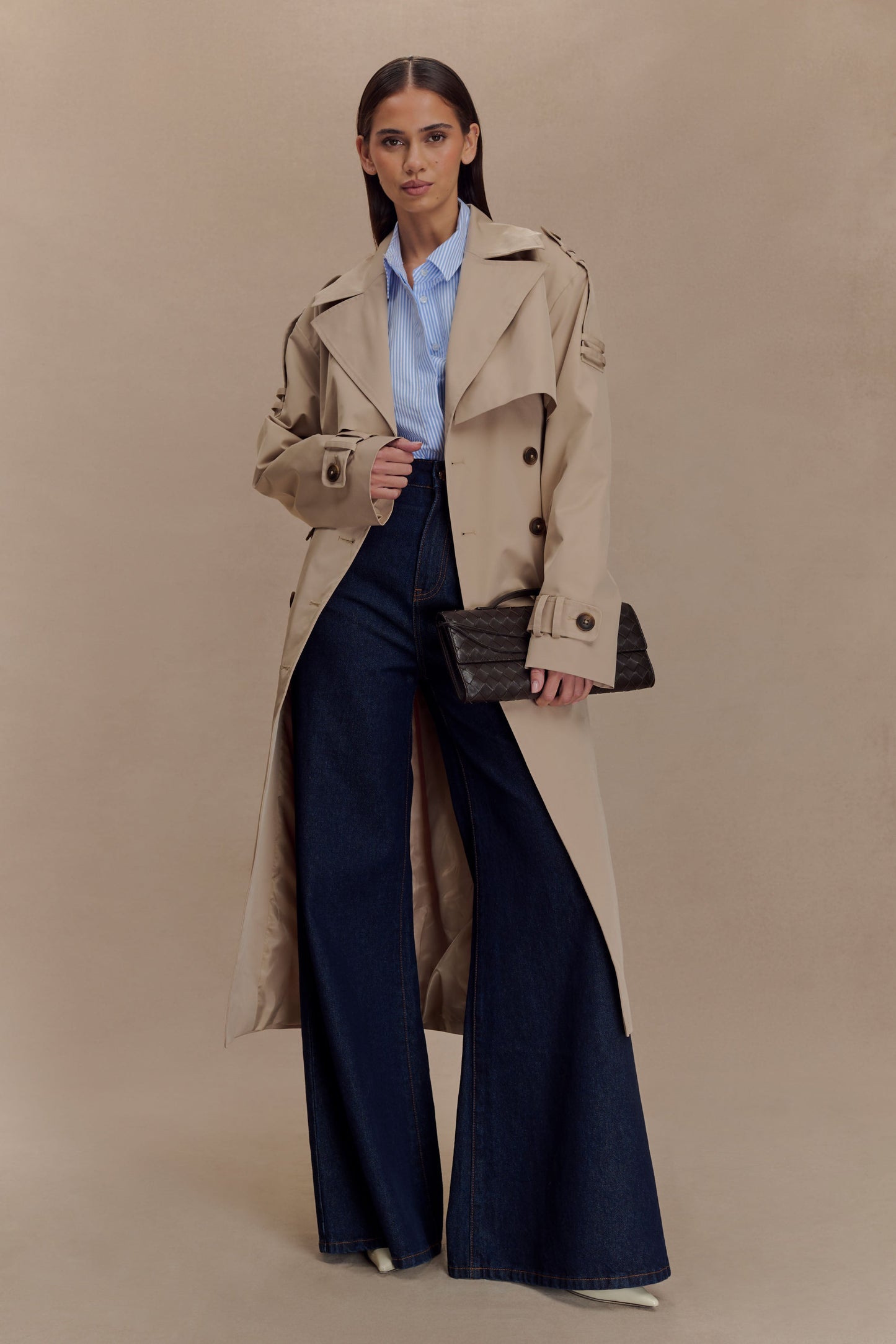 Manteau-tranchée Lois en twill - Camel