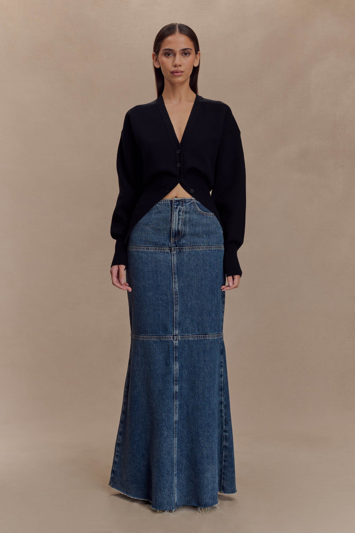 Jupe Maxi en Jean Loretta - Bleu Foncé Lavé
