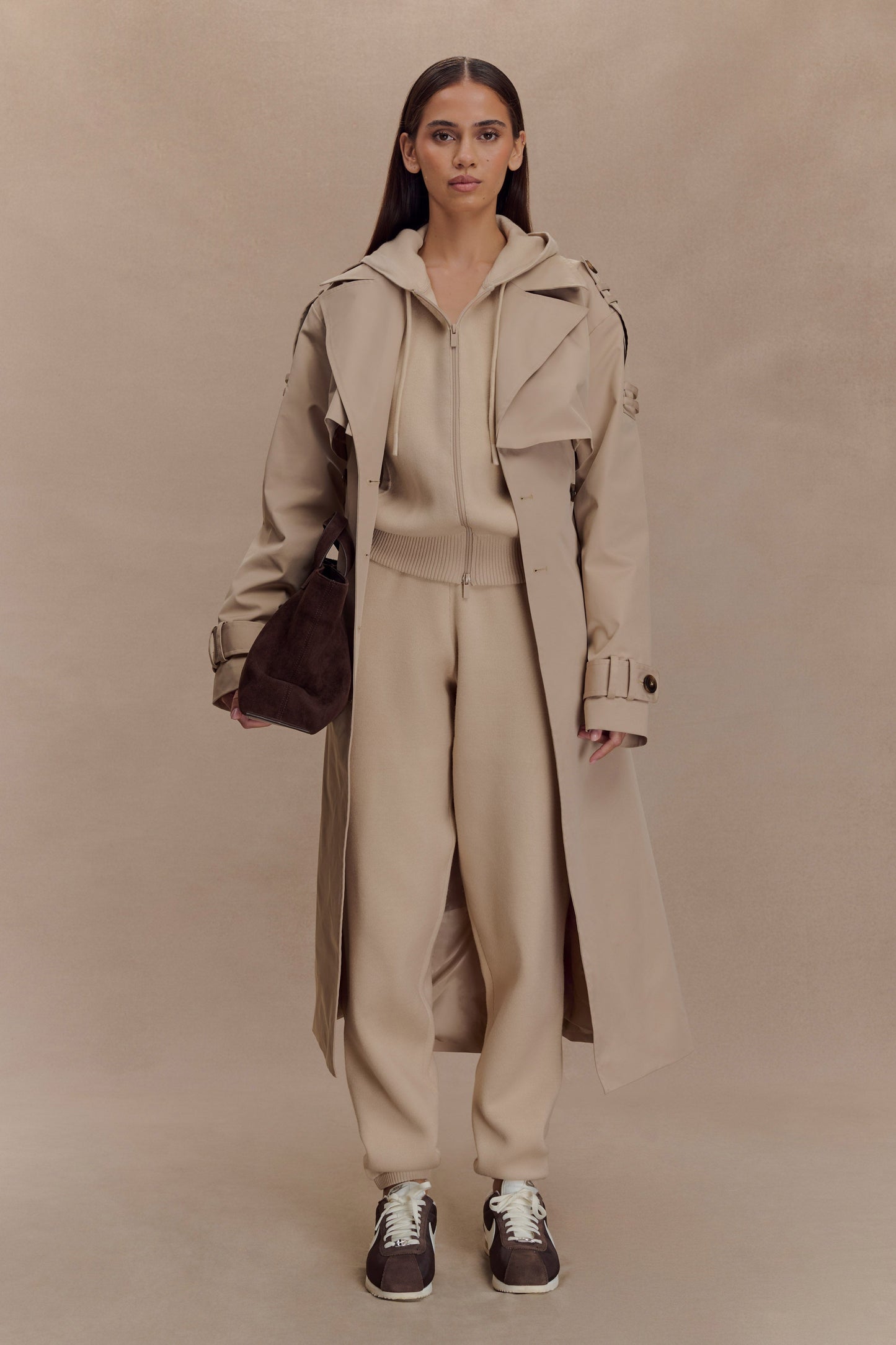 Manteau-tranchée Lois en twill - Camel