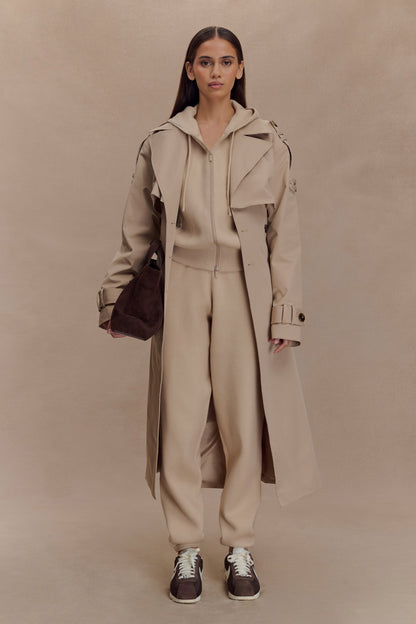 Manteau-tranchée Lois en twill - Camel