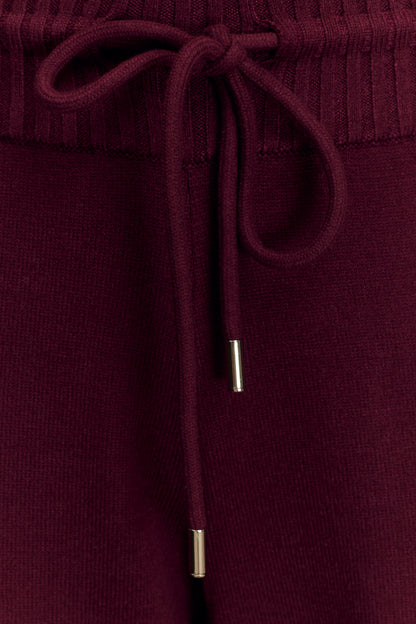 Pantalon large en tricot Natalya - Merlot