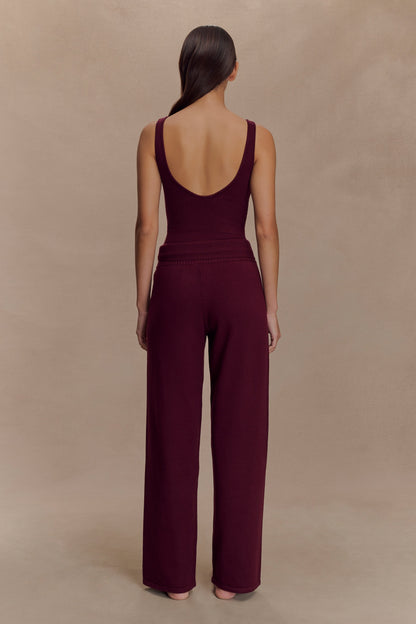 Pantalon large en tricot Natalya - Merlot