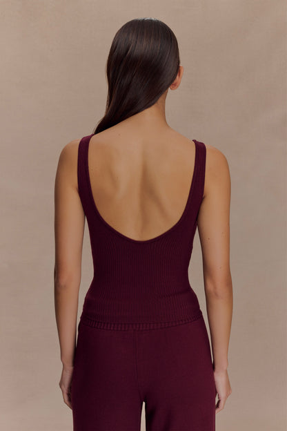 Débardeur côtelé en tricot Natalya - Merlot