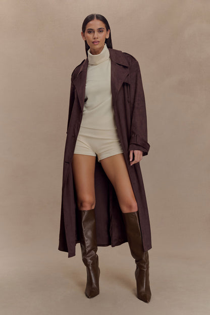 Manteau en similicuir Marc - Chocolat Cacao