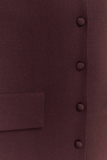 Robe mi-longue en jersey à manches courtes Pearson - Chocolat