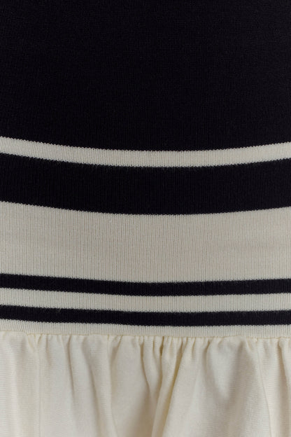 Robe mini en tricot contrasté Ellison - Noir/Blanc