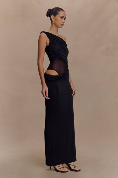 Robe Maxi Étroite à Épaule Découverte Callen - Noir
