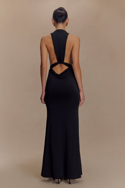 Elke Robe Maxi Décolleté en V - Noir