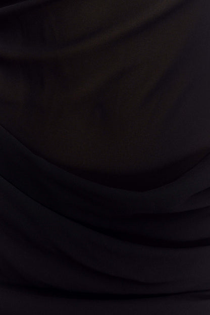 Robe Maxi en Chiffon Drapée Daria - Noire