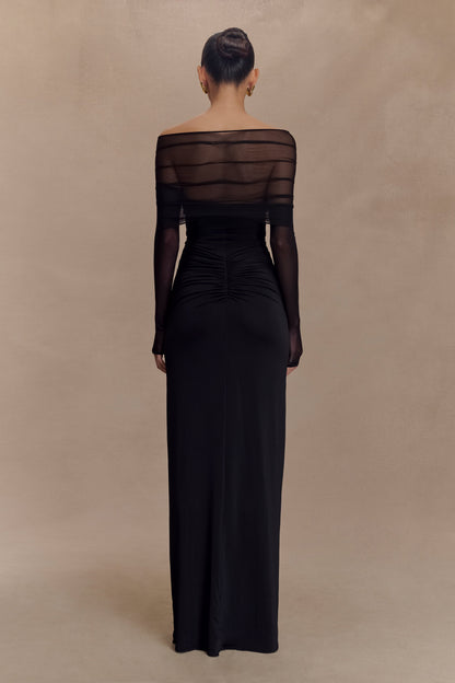 Robe Maxi Rafaella en Jersey et Maille - Noir