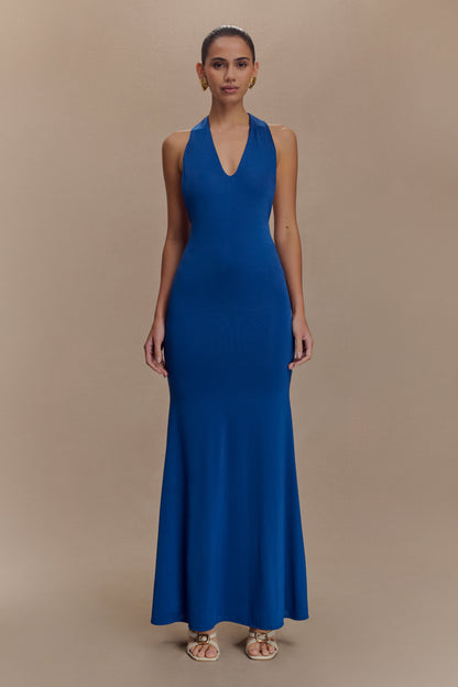 Elke Robe Maxi Décolleté V - Cobalt