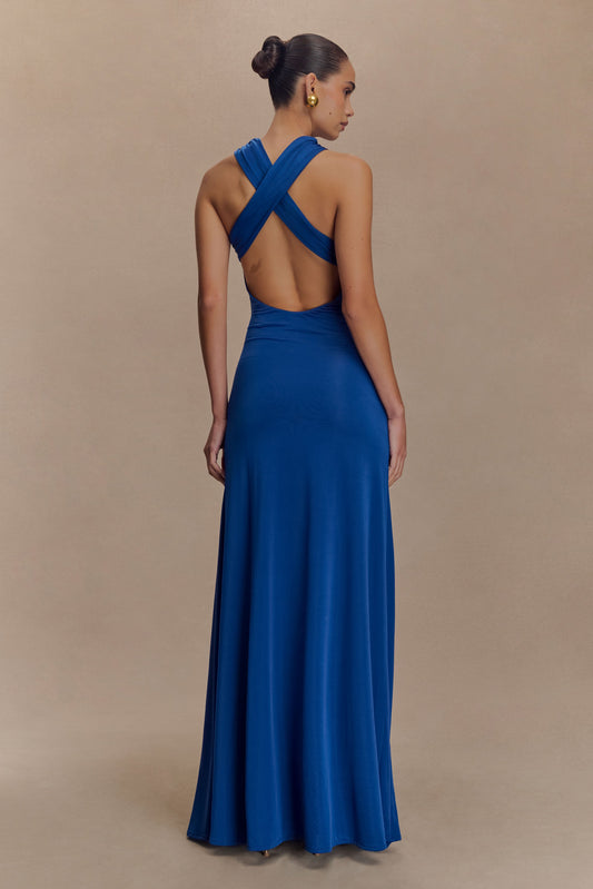 Marlee Robe Maxi Asymétrique Étroite - Cobalt