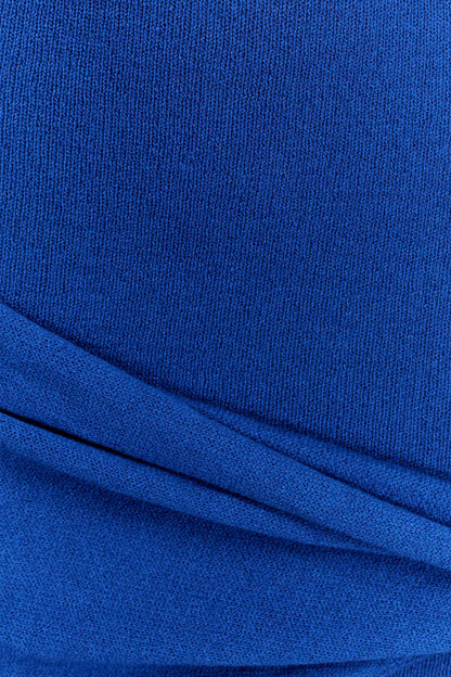 Mini-robe en tricot Taron avec écharpe - Cobalt
