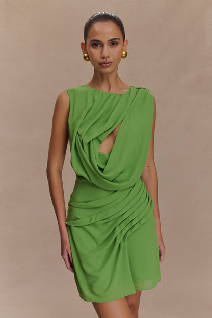 Robe mini en mousseline Oria - Verte