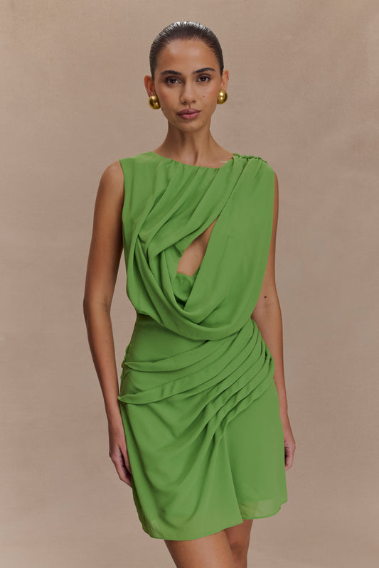 Robe mini en mousseline Oria - Verte