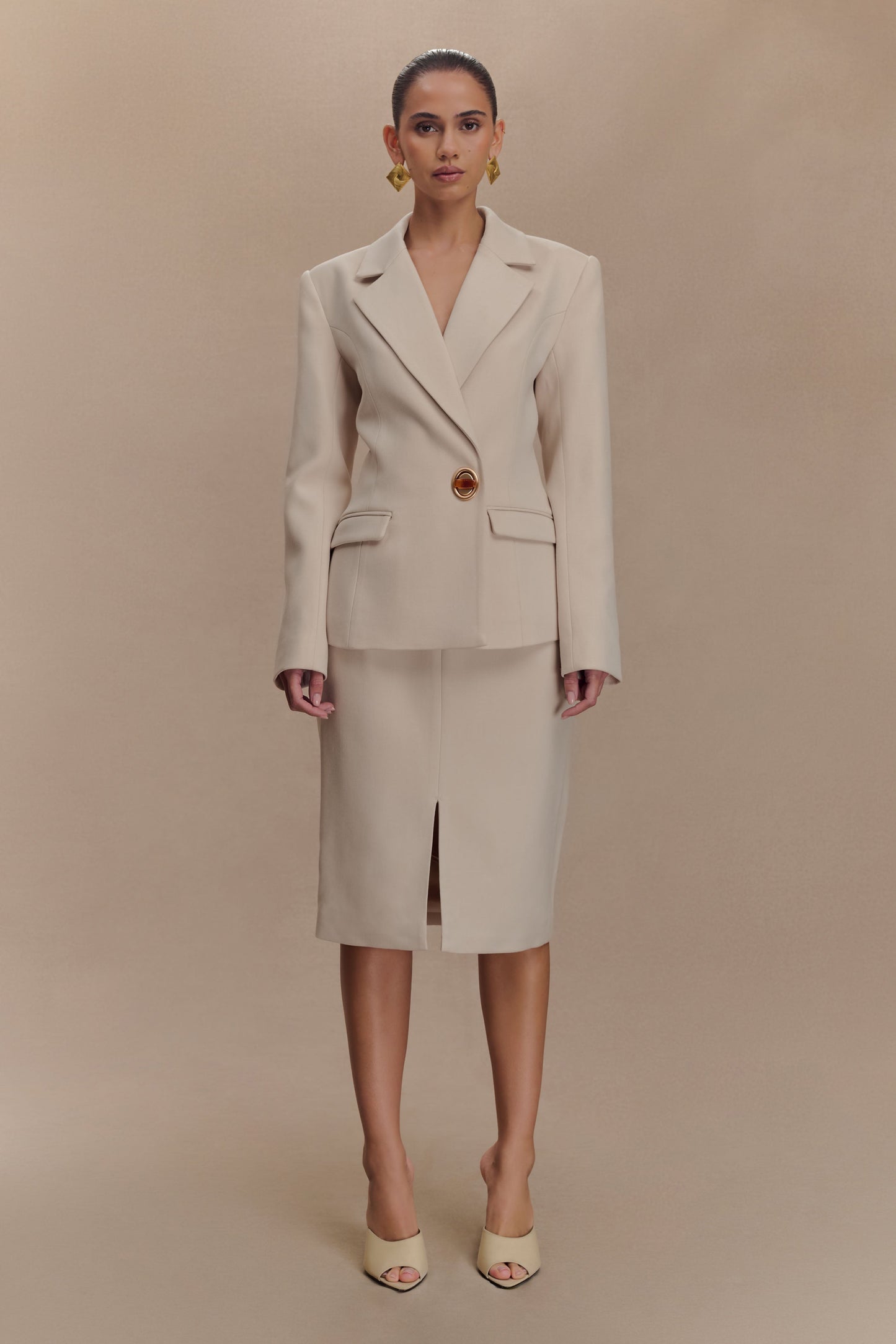 Blazer taille haute Max - Ivoire pierre