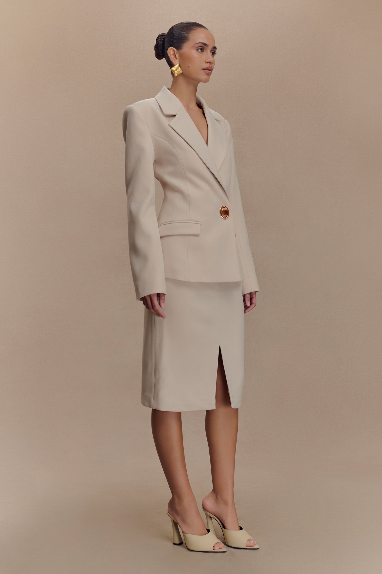 Blazer taille haute Max - Ivoire pierre