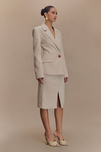 Blazer taille haute Max - Ivoire pierre