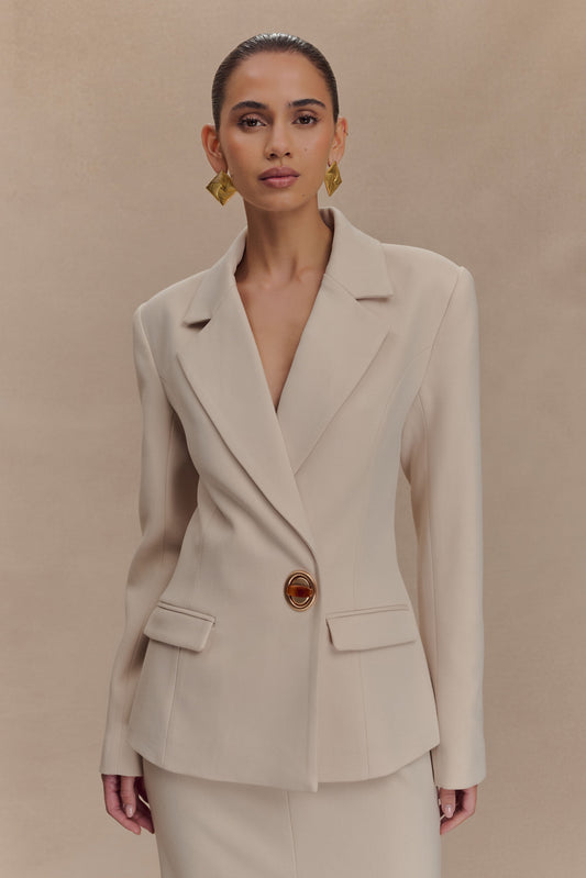 Blazer taille haute Max - Ivoire pierre