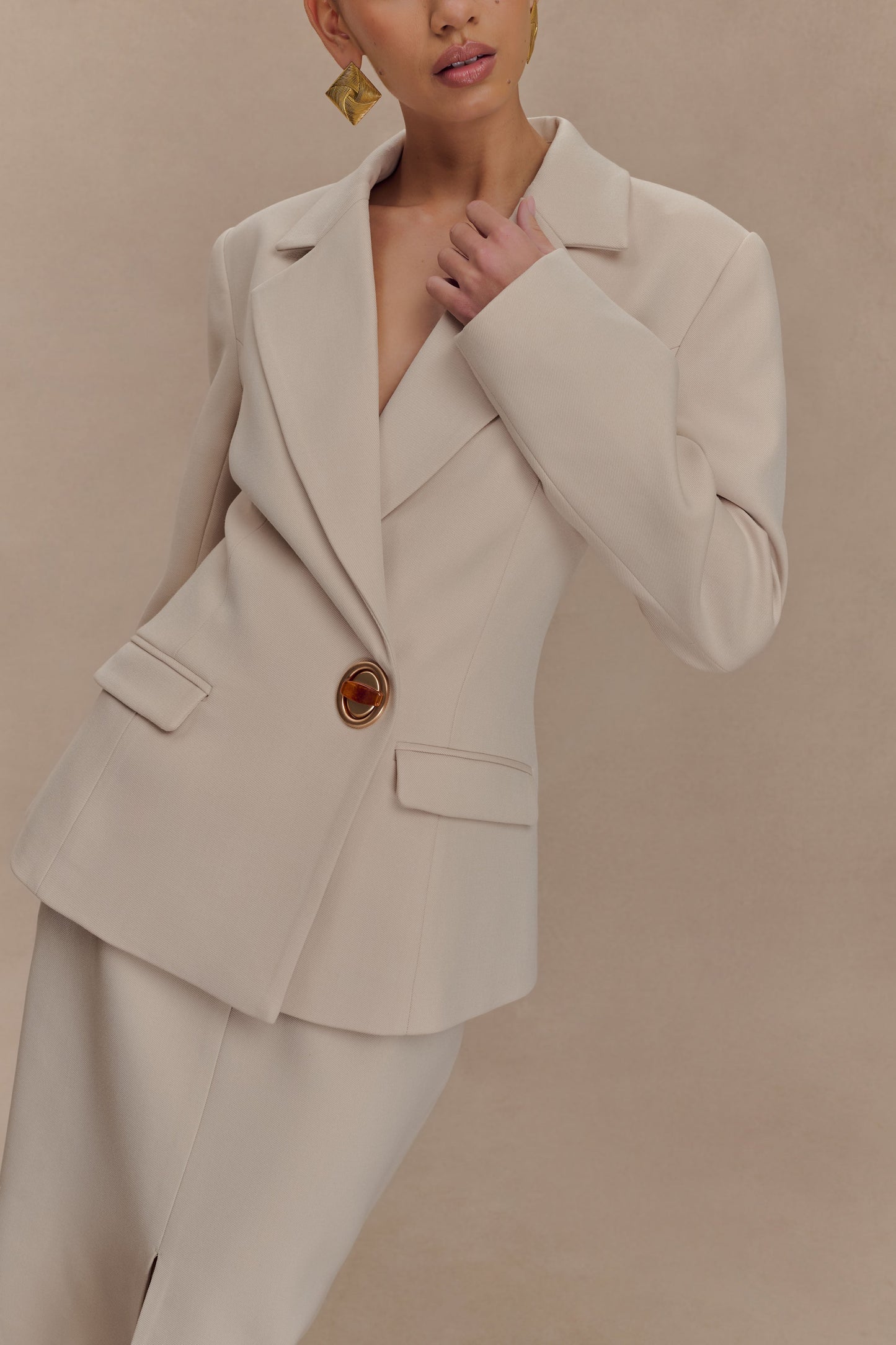 Blazer taille haute Max - Ivoire pierre