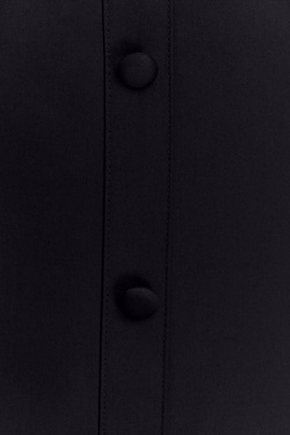 Robe midi à col montant Simona - Noir